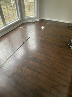 Hardwood flooring installation in a Raleigh NC home